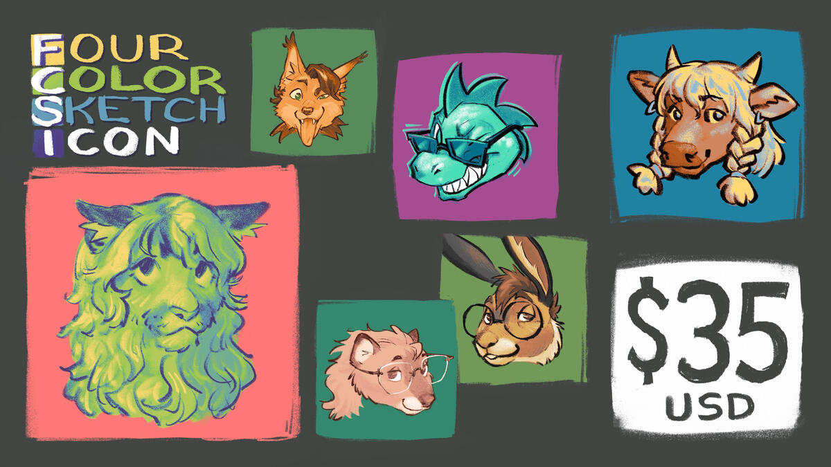 Four Color Sketch Icon: $35 USD